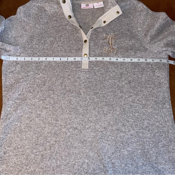 Marley Lilly Fleece 1/4 Snap Pullover Embroidered Monogrammed “J” Size: XL - Picture 6 of 7